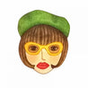 Magnet – Frau mit grünem Hut