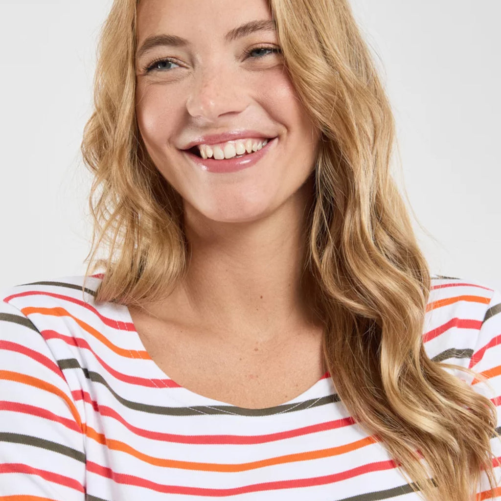 Matrosenshirt mit 3/4-Arm – Ringel dreifarbig