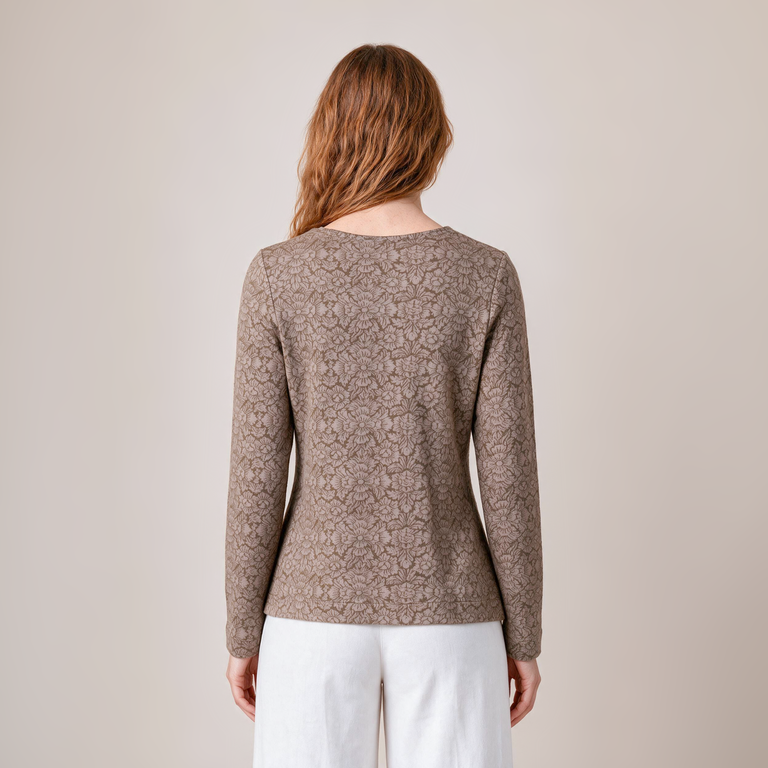 Wickelpullover braun – Rückansicht
