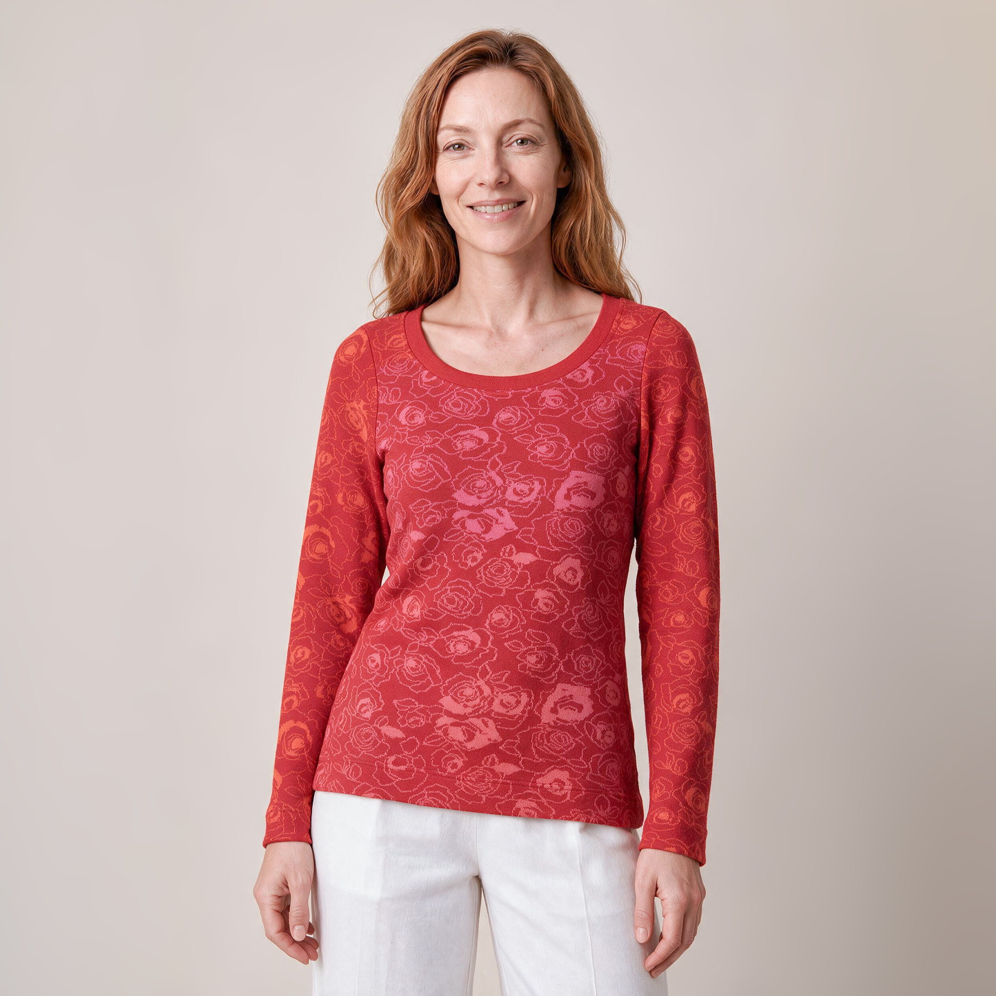 klassischer Pullover rot – Vorderansicht