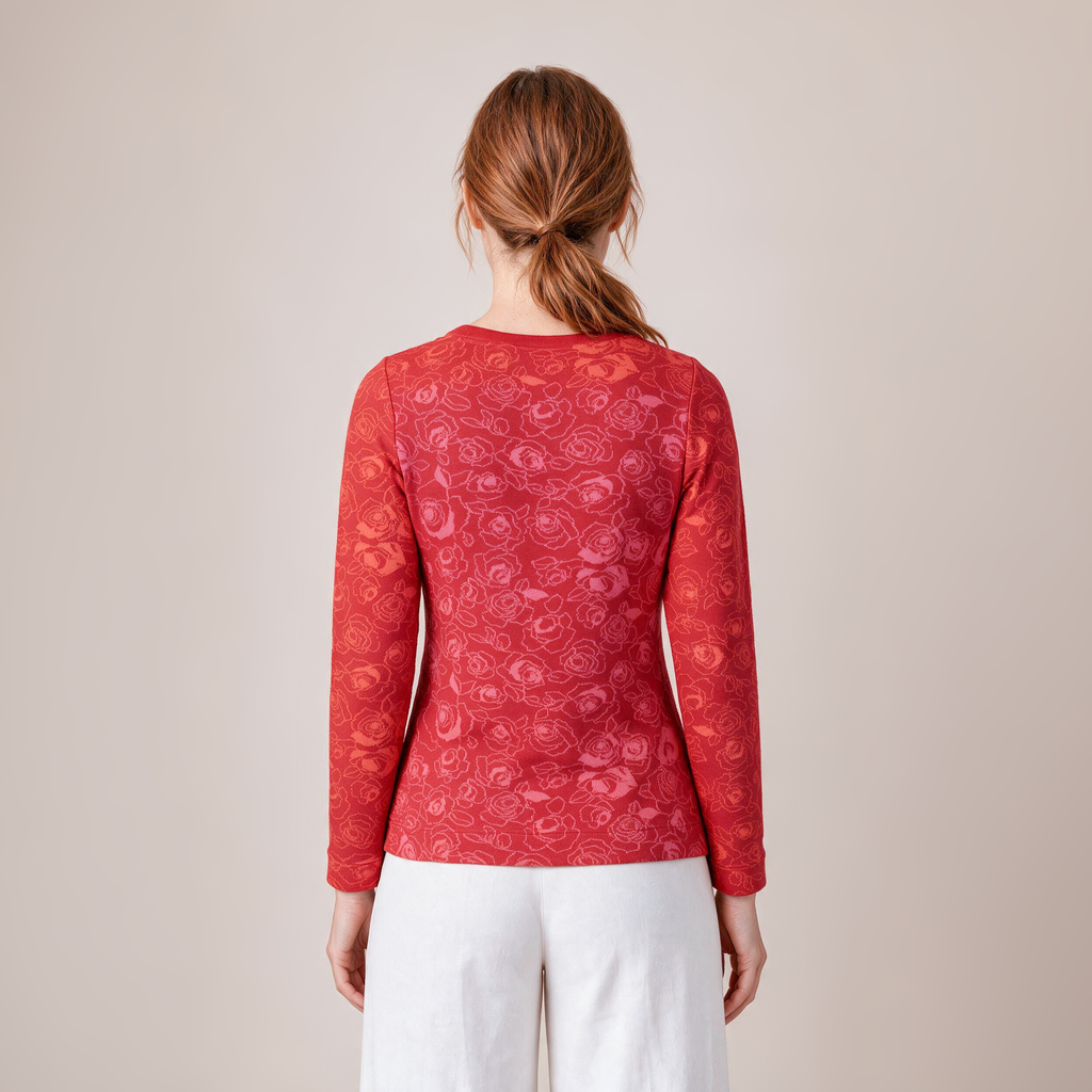 klassischer Pullover rot – Rückansicht