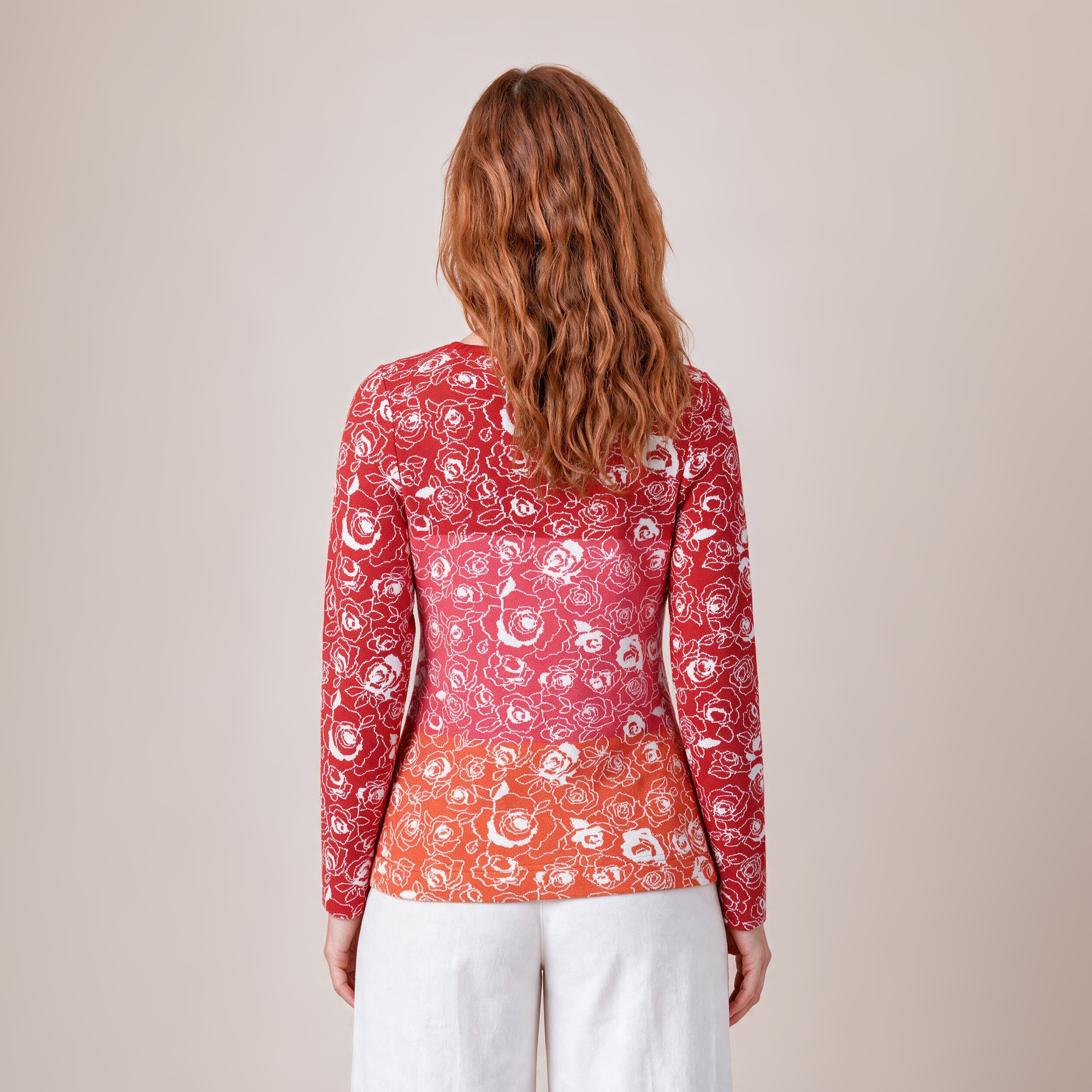 klassischer Pullover rot – Rückansicht