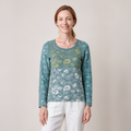 klassischer Pullover petrol – Vorderansicht