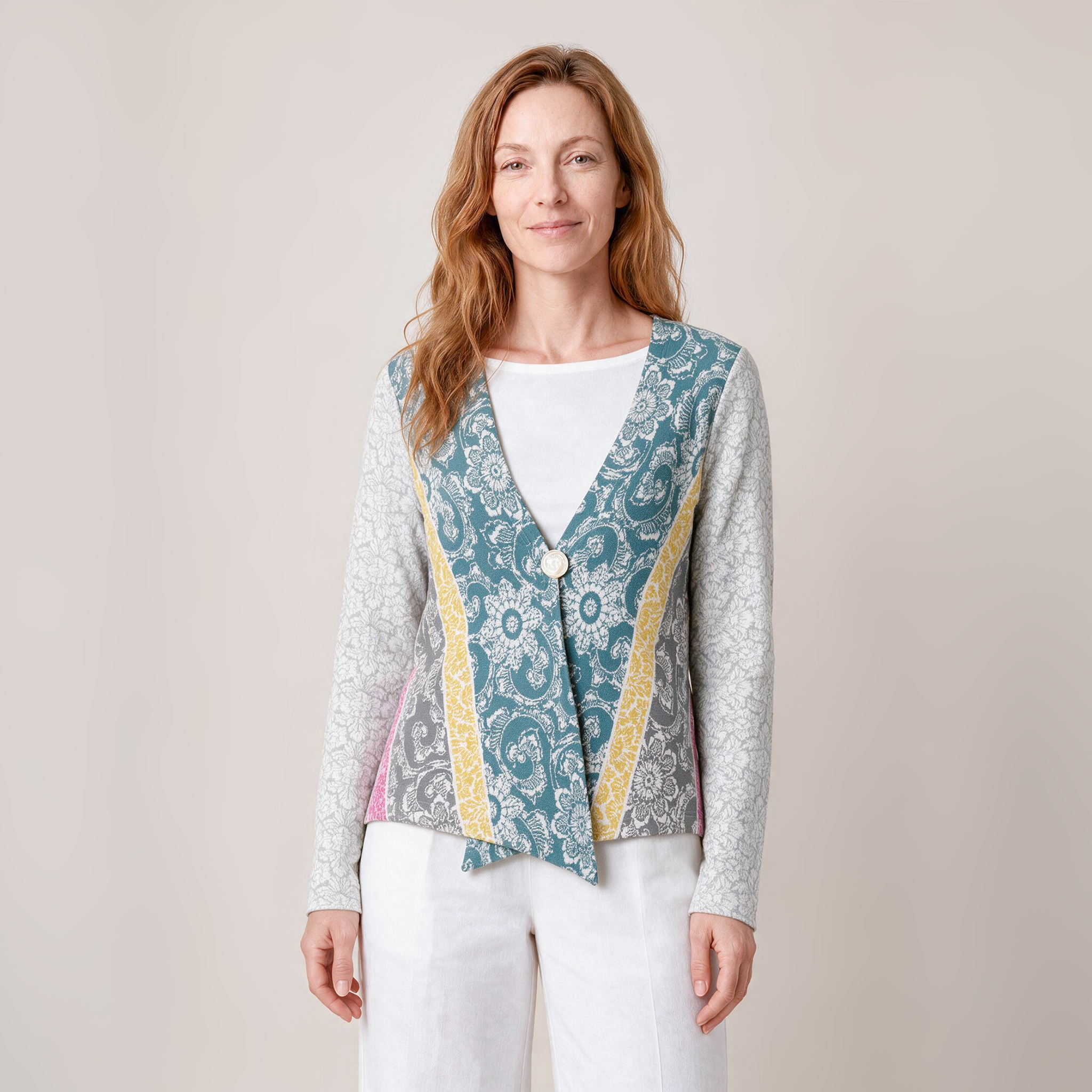 Einknopfjacke grau – Vorderansicht