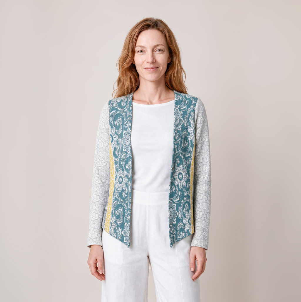 Einknopfjacke grau – Vorderansicht