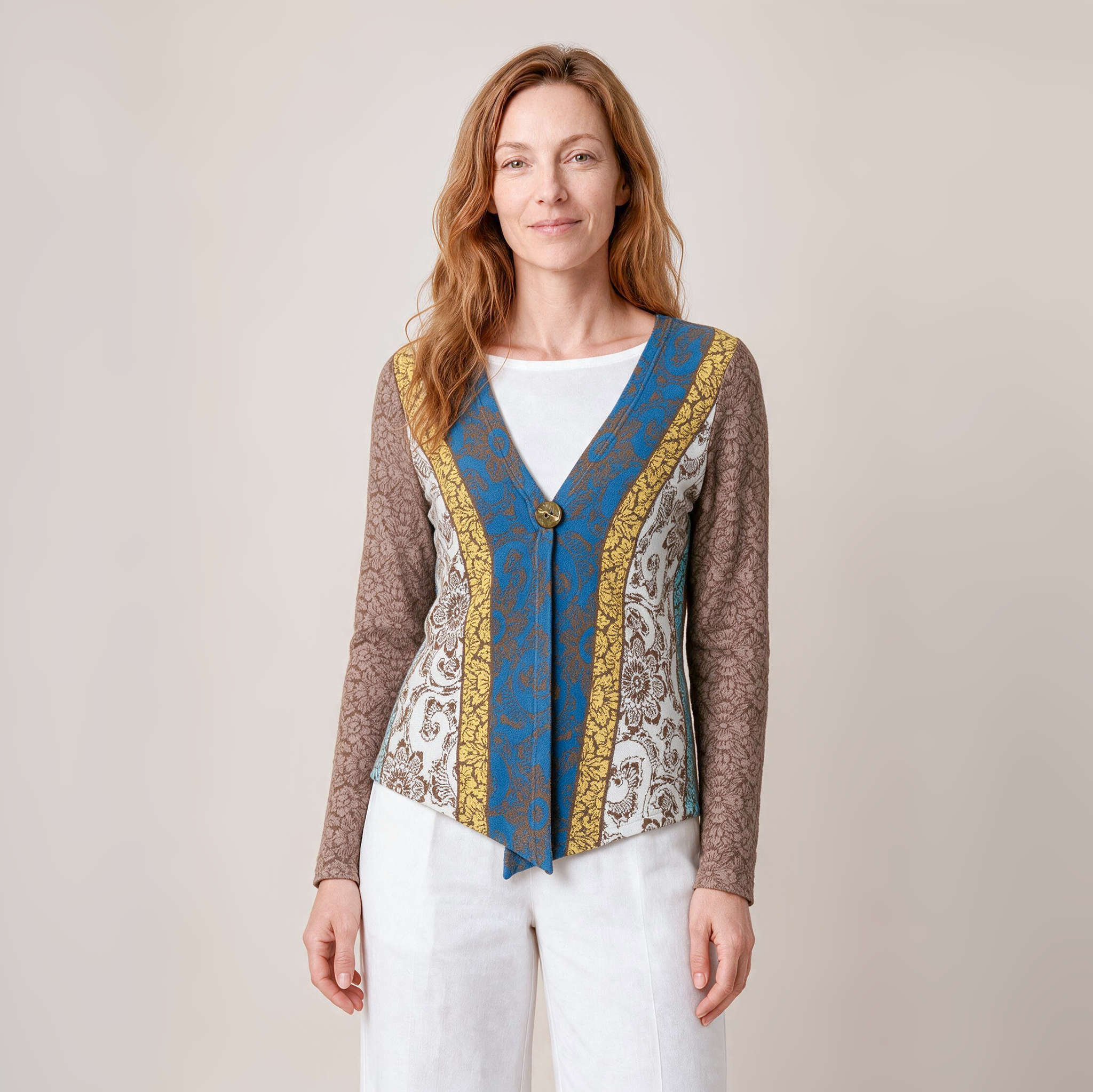 Einknopfjacke braun – Vorderansicht
