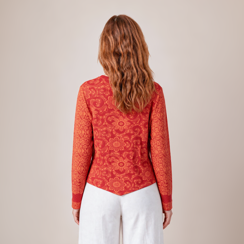 Reißverschlussjacke rot – Rückansicht