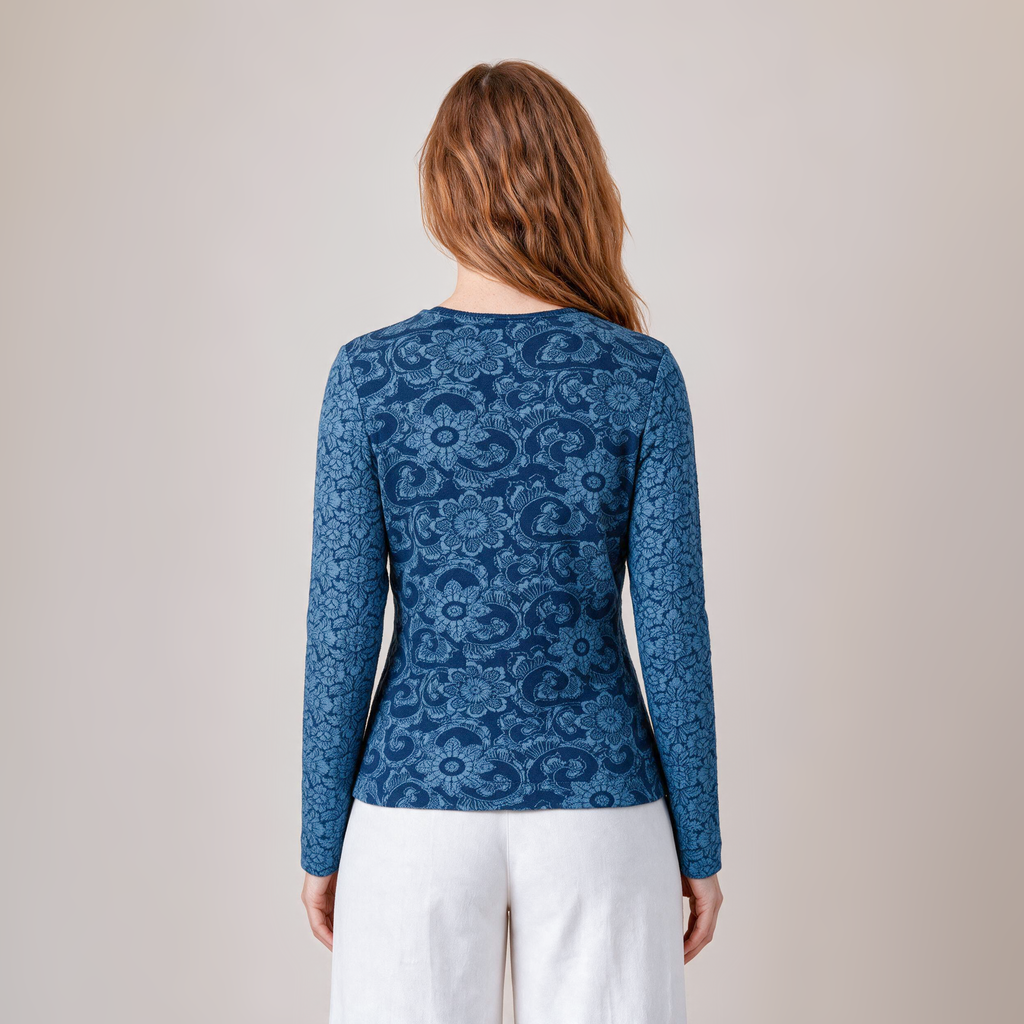 Reißverschlussjacke blau – Rückansicht