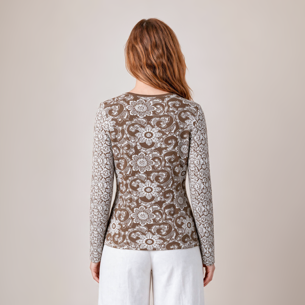 Reißverschlussjacke braun – Rückansicht