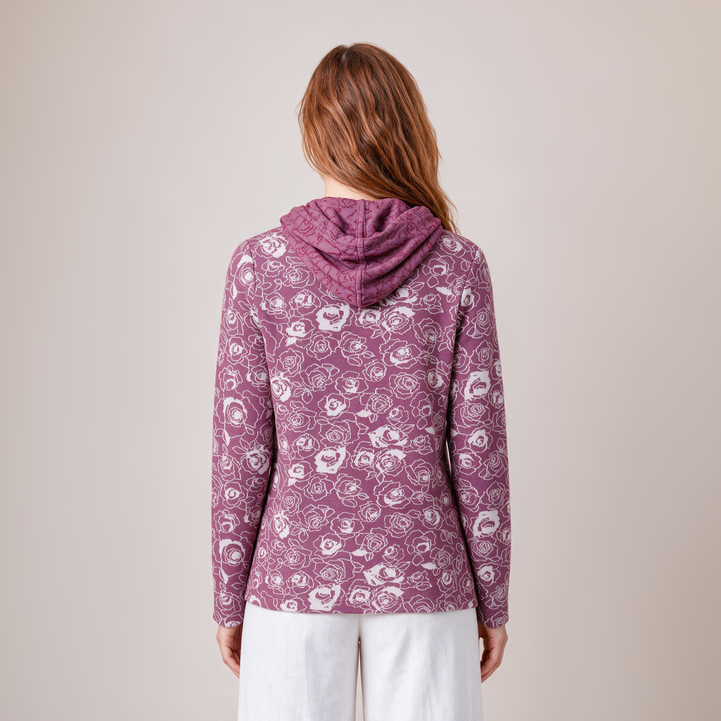 Hüllenjacke lila – Rückansicht