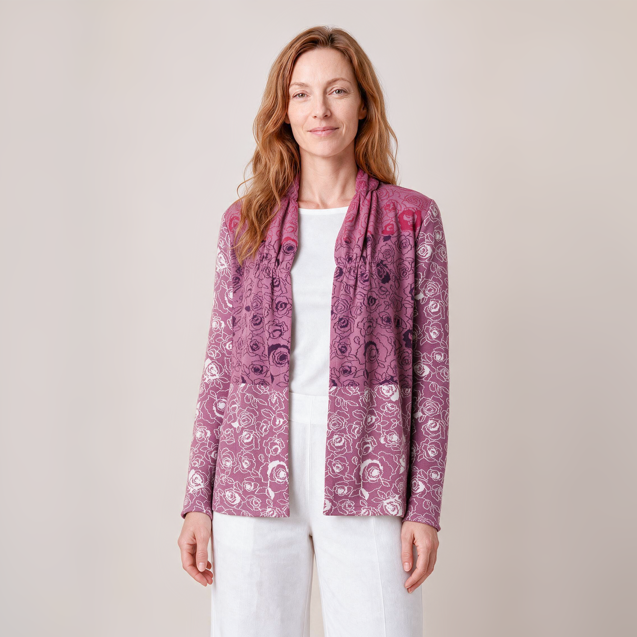 Hüllenjacke lila – Vorderansicht