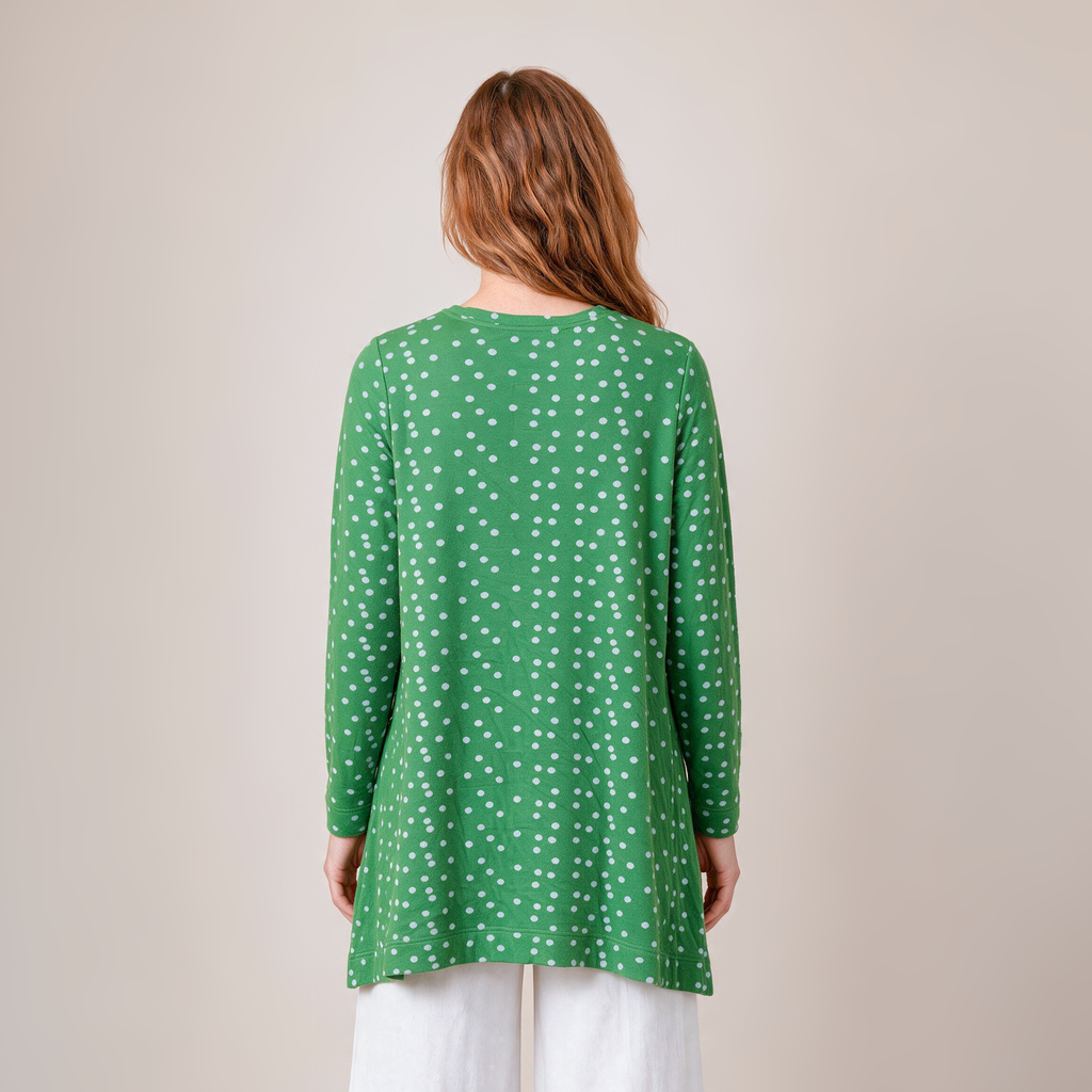 A-Linienpullover grün – Rückansicht