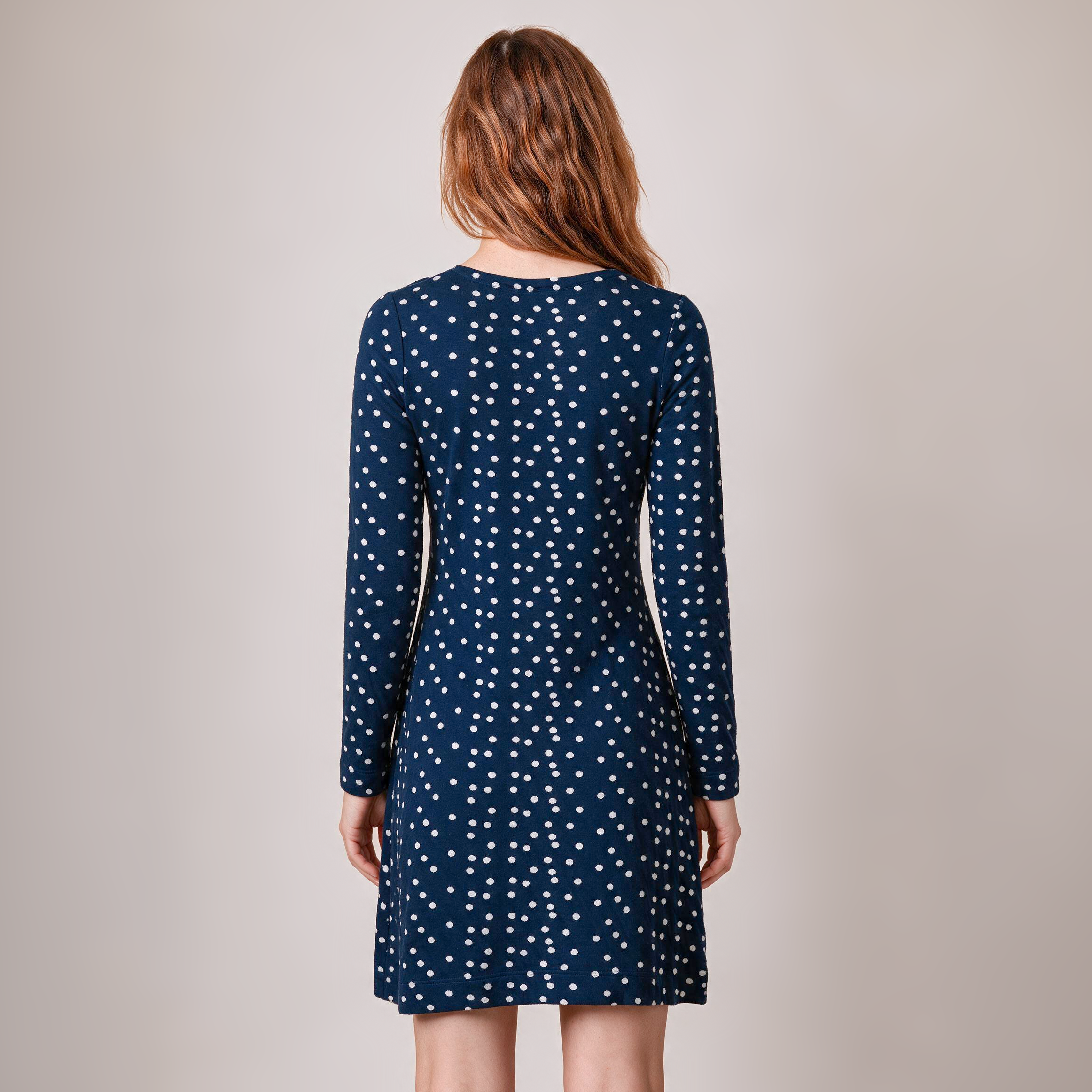 Tupfenkleid blau – Rückansicht