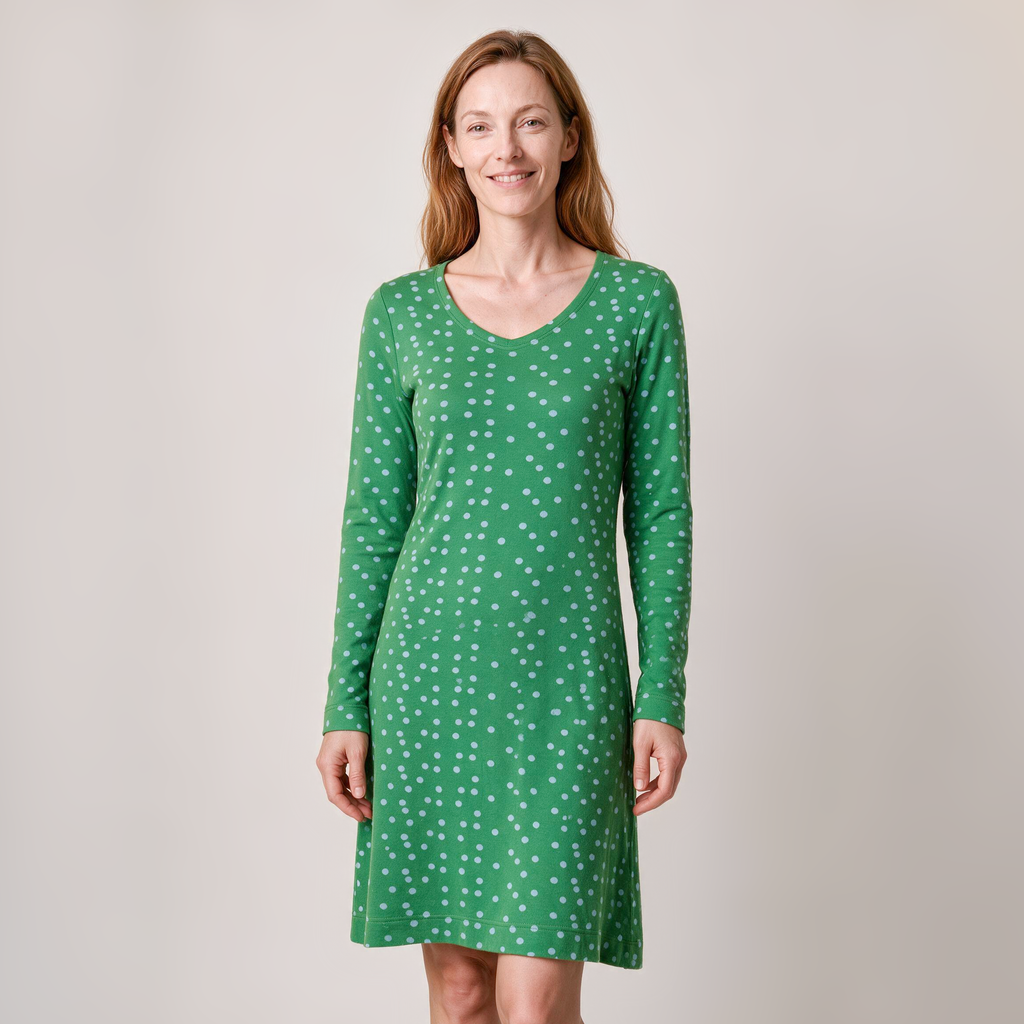 Tupfenkleid grün – Vorderansicht