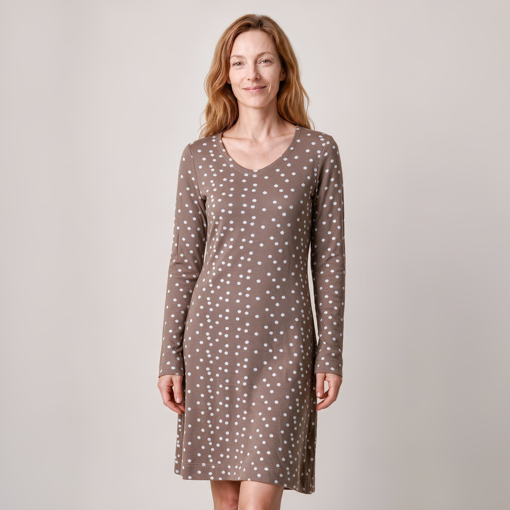 Tupfenkleid natur – Vorderansicht