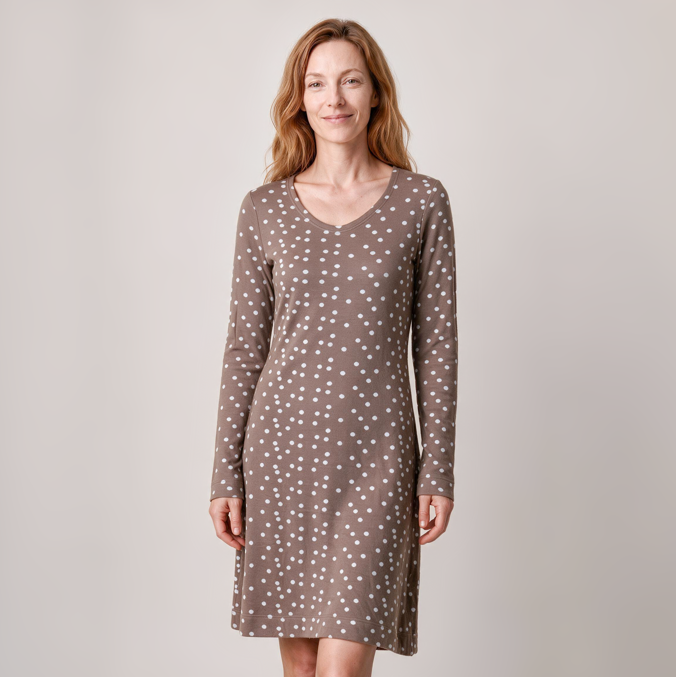 Tupfenkleid natur – Vorderansicht
