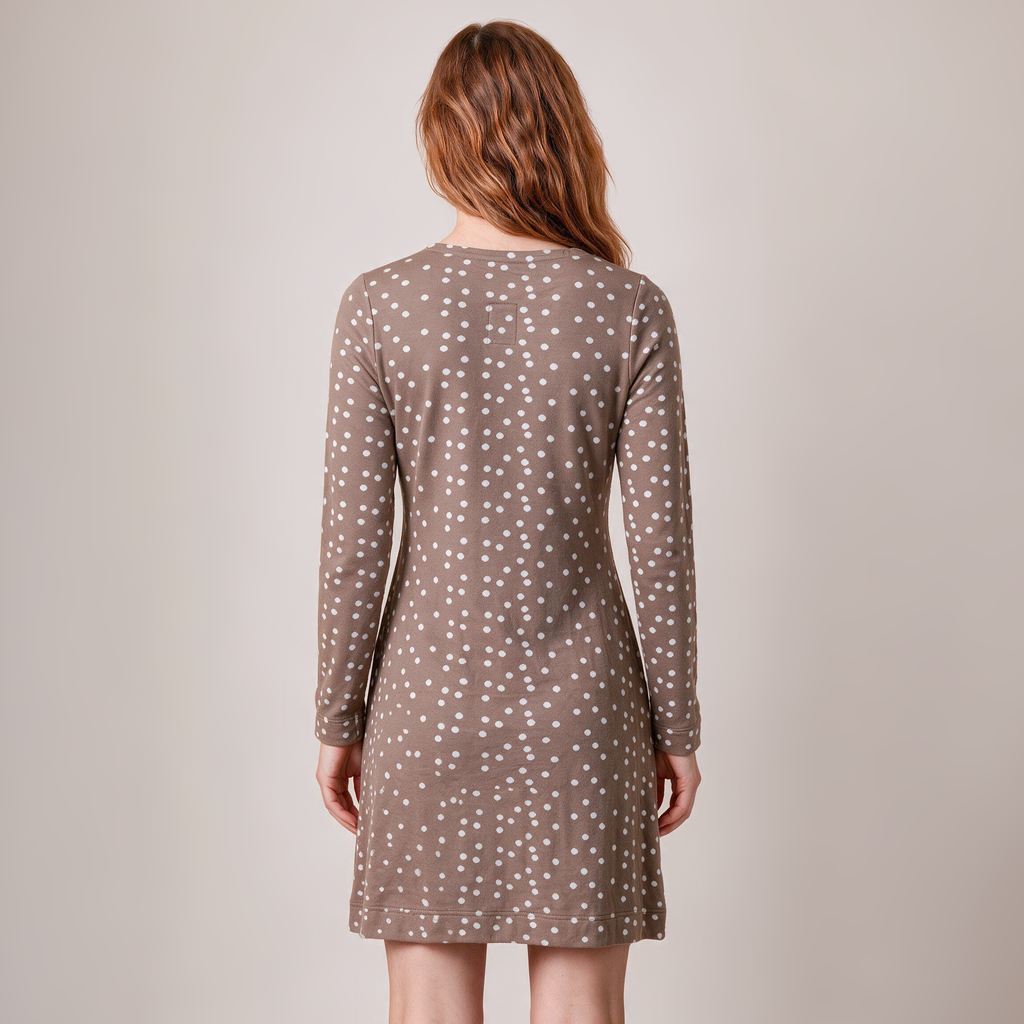 Tupfenkleid natur – Rückansicht