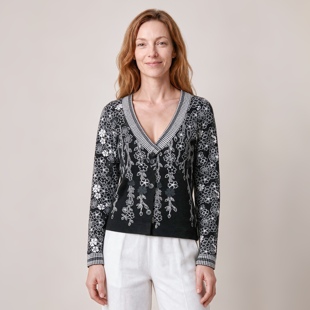 Strickjacke schwarz – Vorderansicht