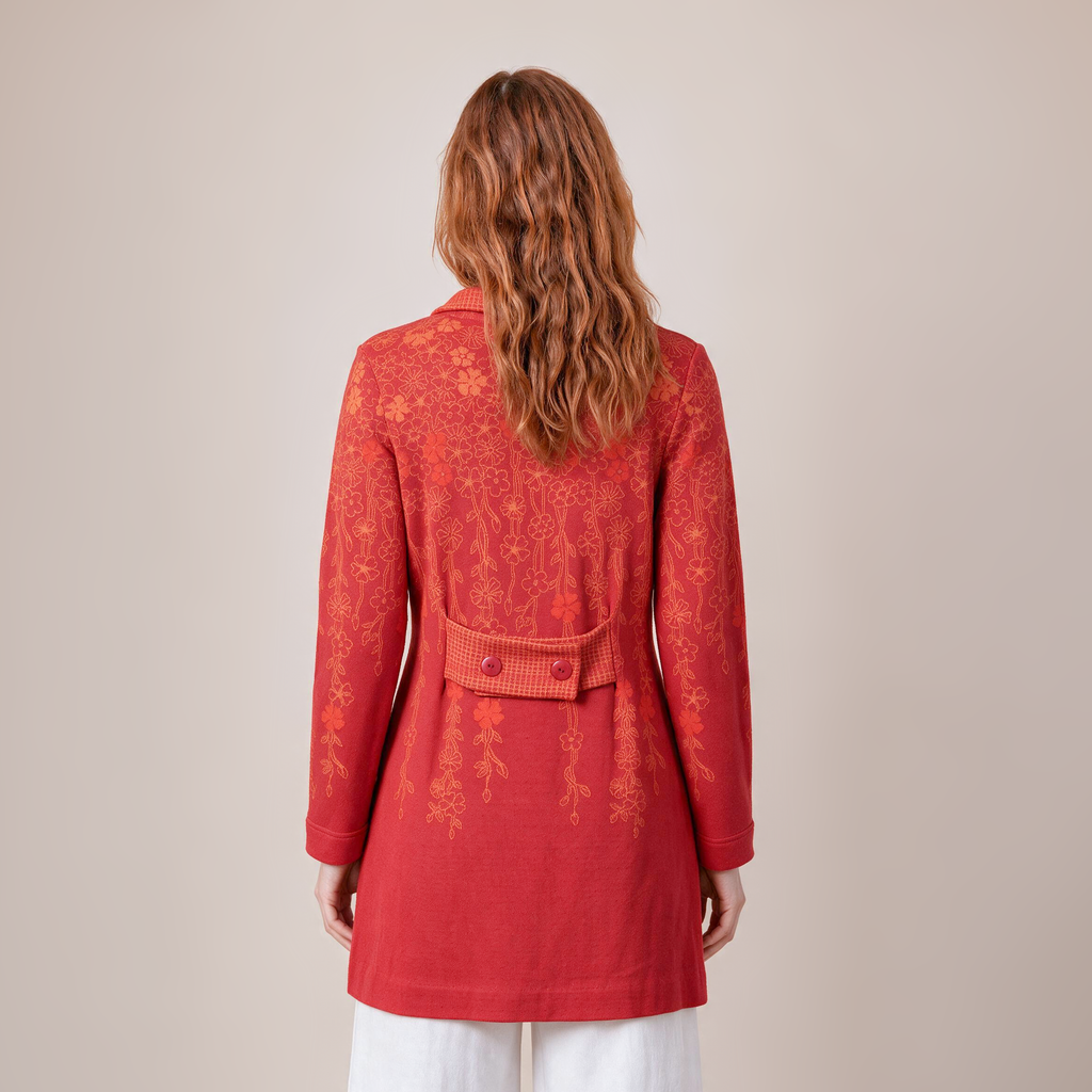 Langjacke rot – Rückansicht