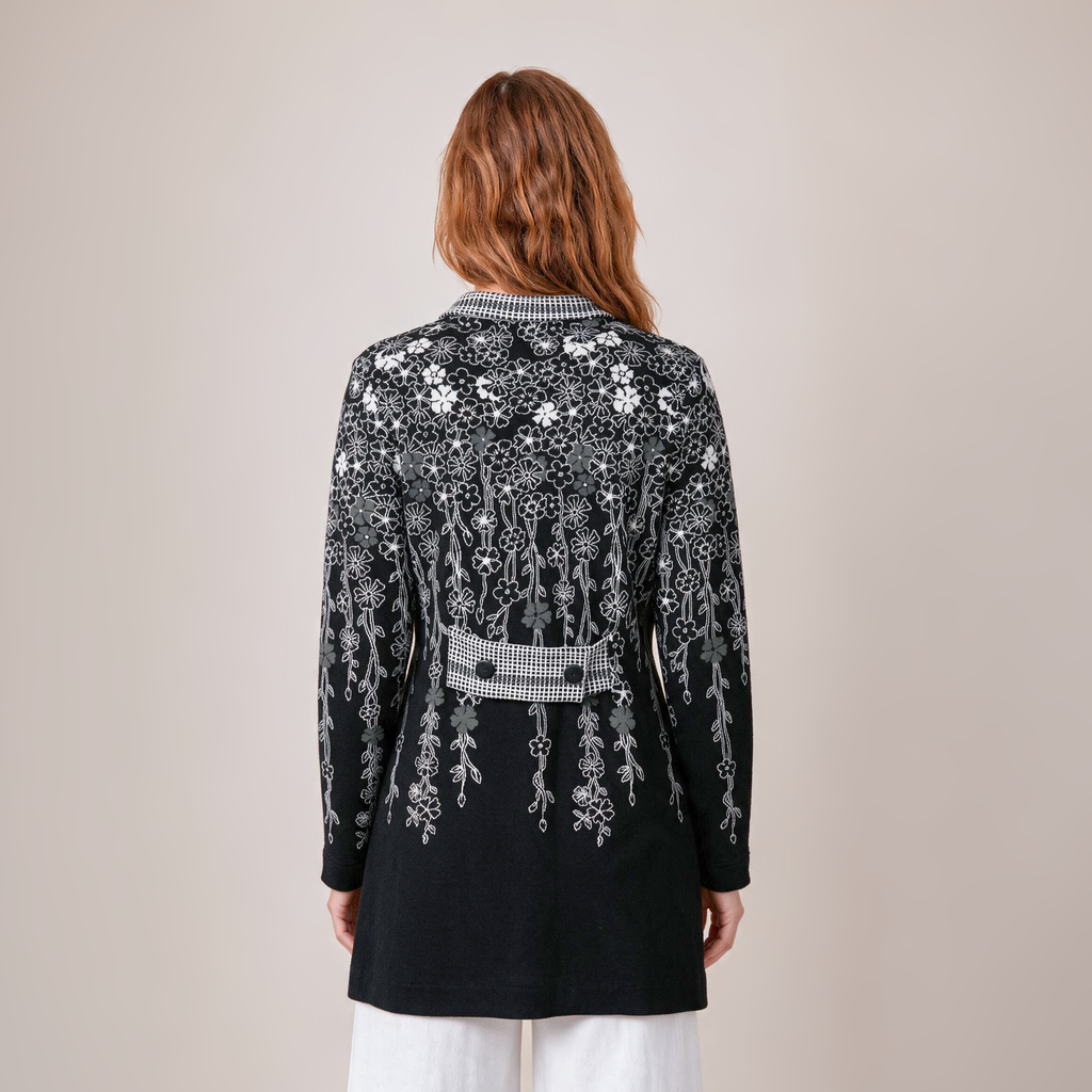 Langjacke schwarz – Rückansicht