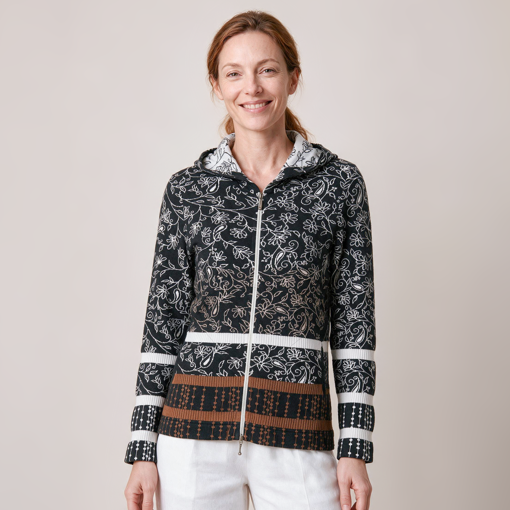 Kapuzenjacke schwarz – Vorderansicht