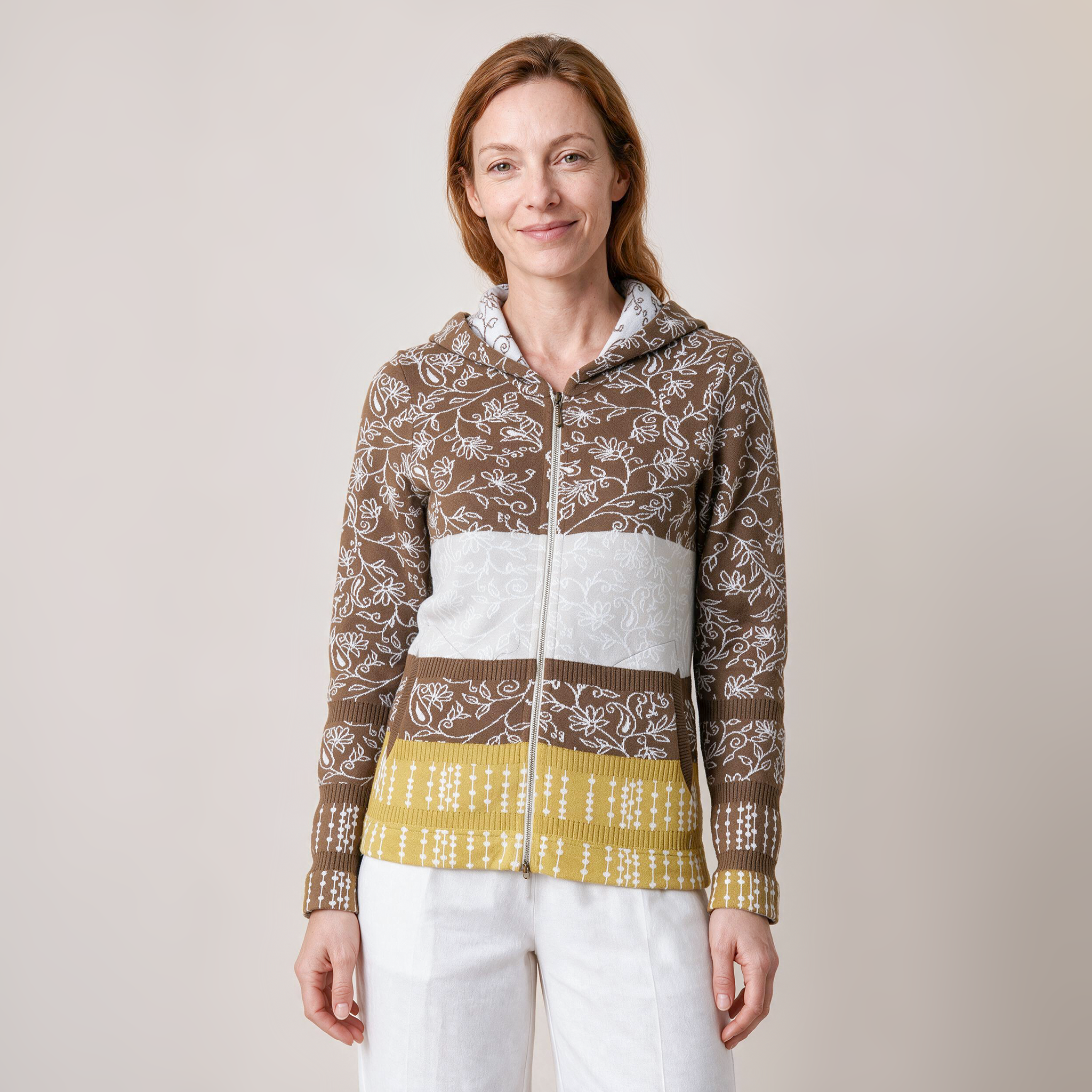 Kapuzenjacke natur – Vorderansicht