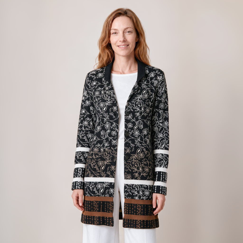 Langjacke schwarz – Vorderansicht
