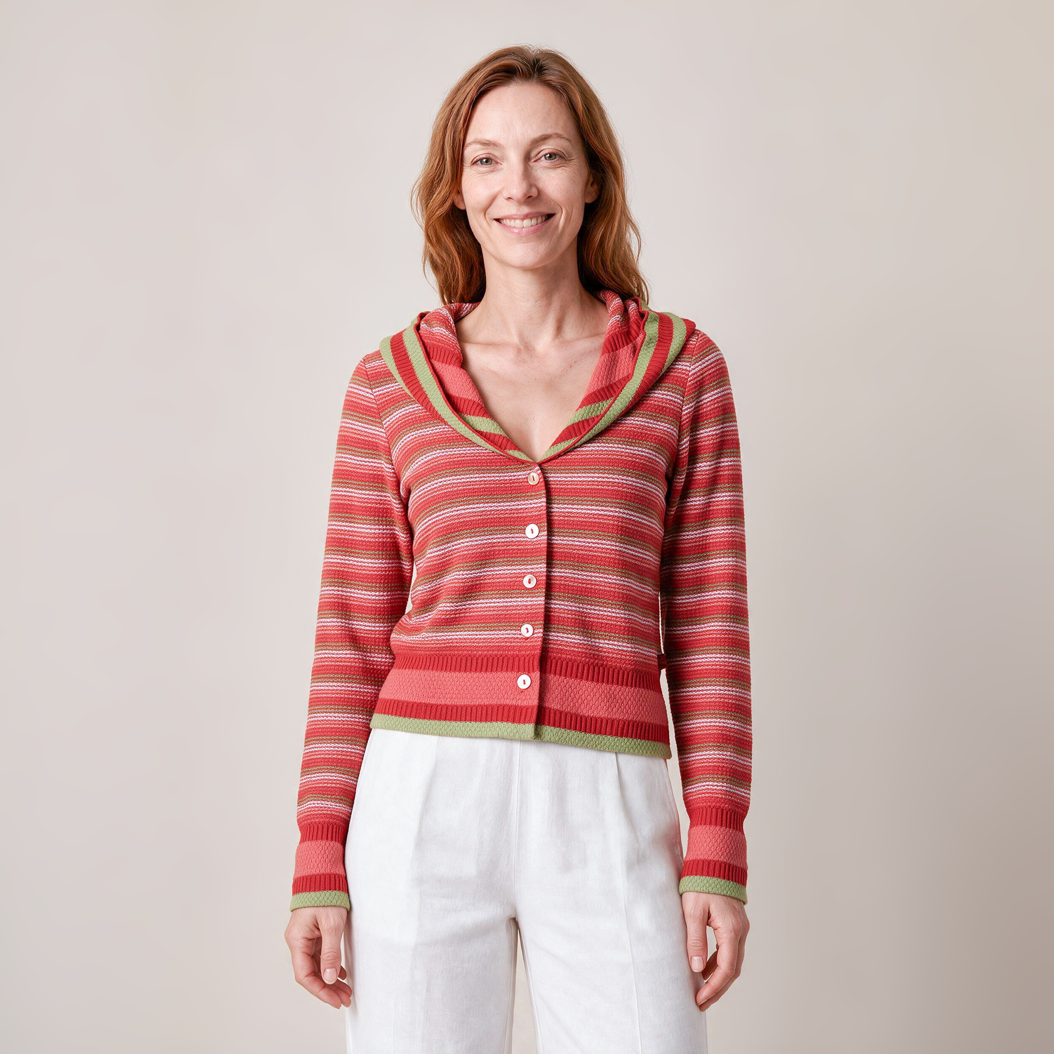 Kapuzenjacke rot – Vorderansicht