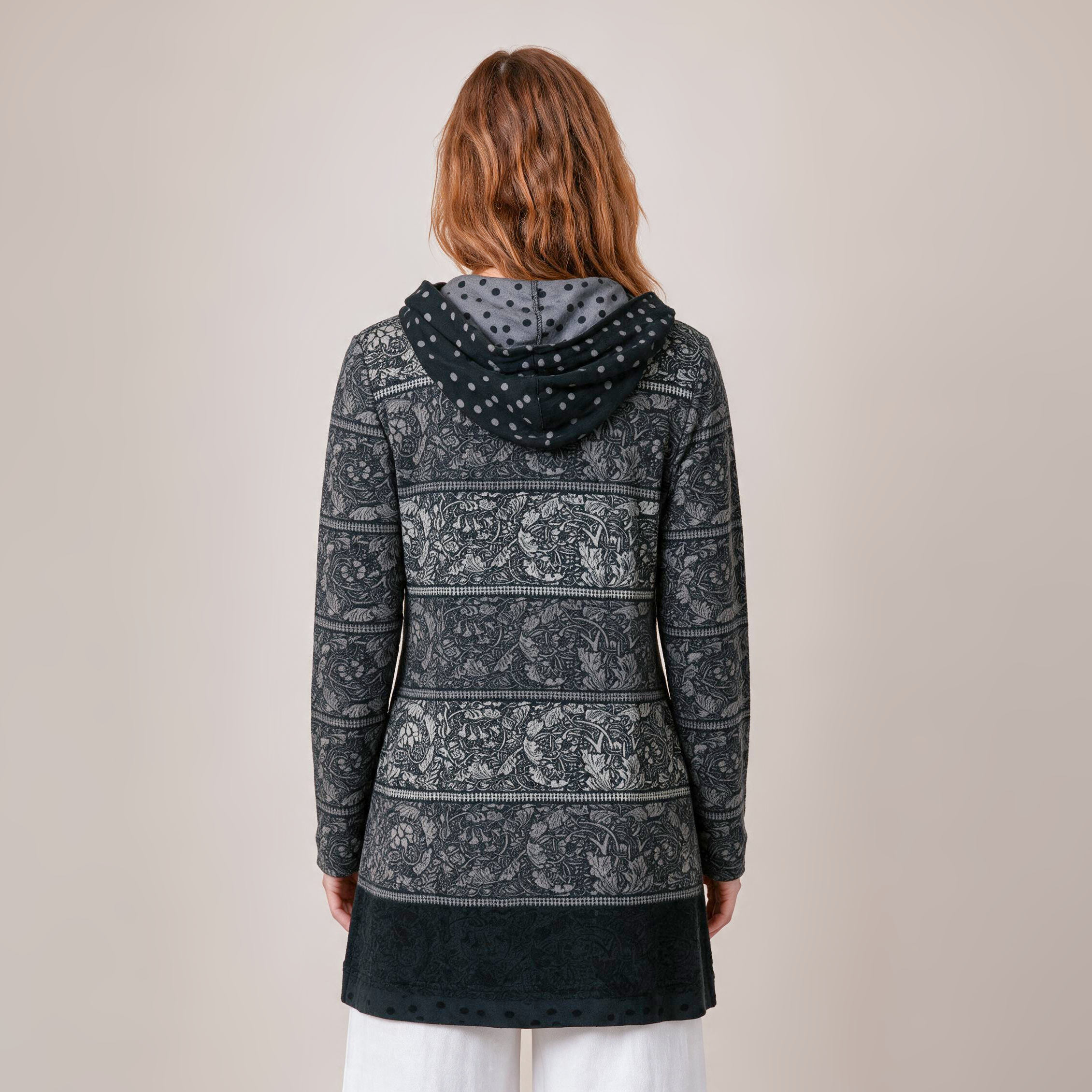 Kapuzenjacke grau – Rückansicht