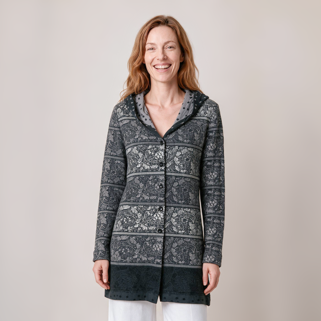 Kapuzenjacke grau – Vorderansicht
