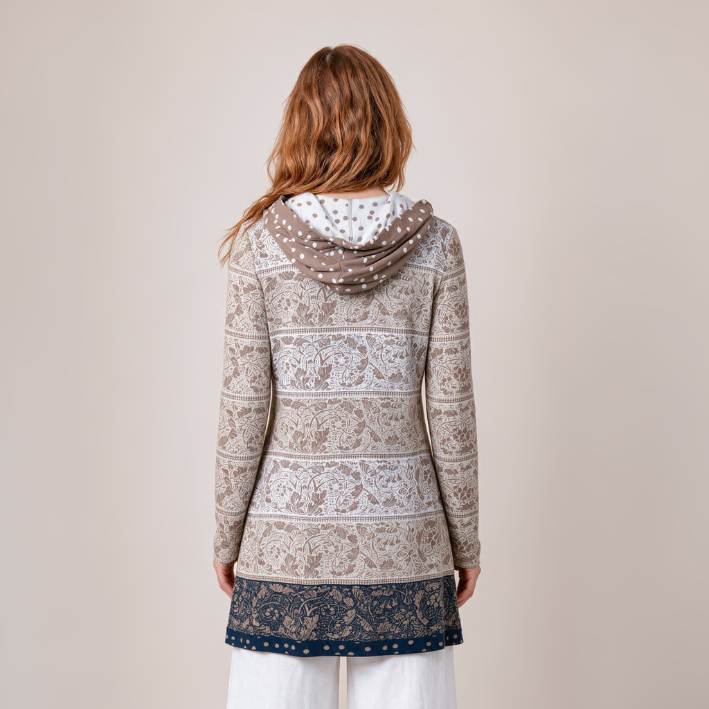 Kapuzenjacke natur – Rückansicht