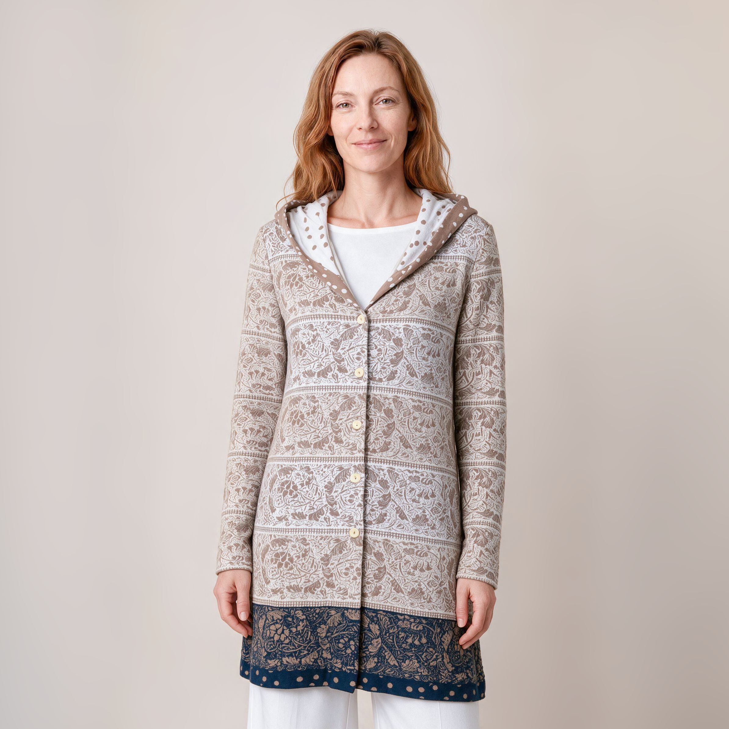 Kapuzenjacke natur – Vorderansicht