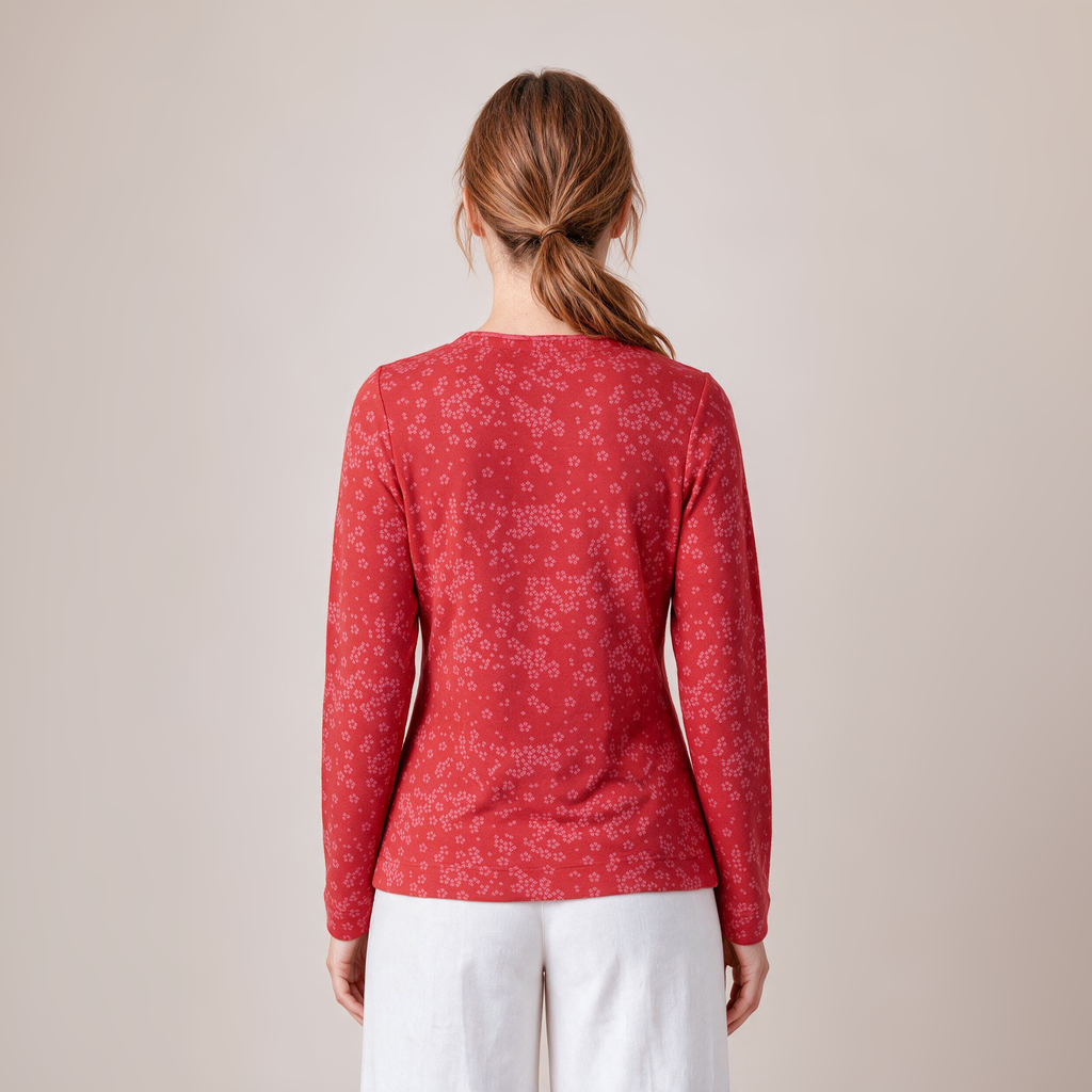 klassischer Pullover rot – Rückansicht