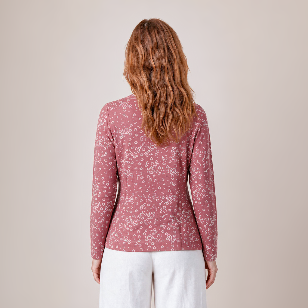 klassischer Pullover rosa – Rückansicht