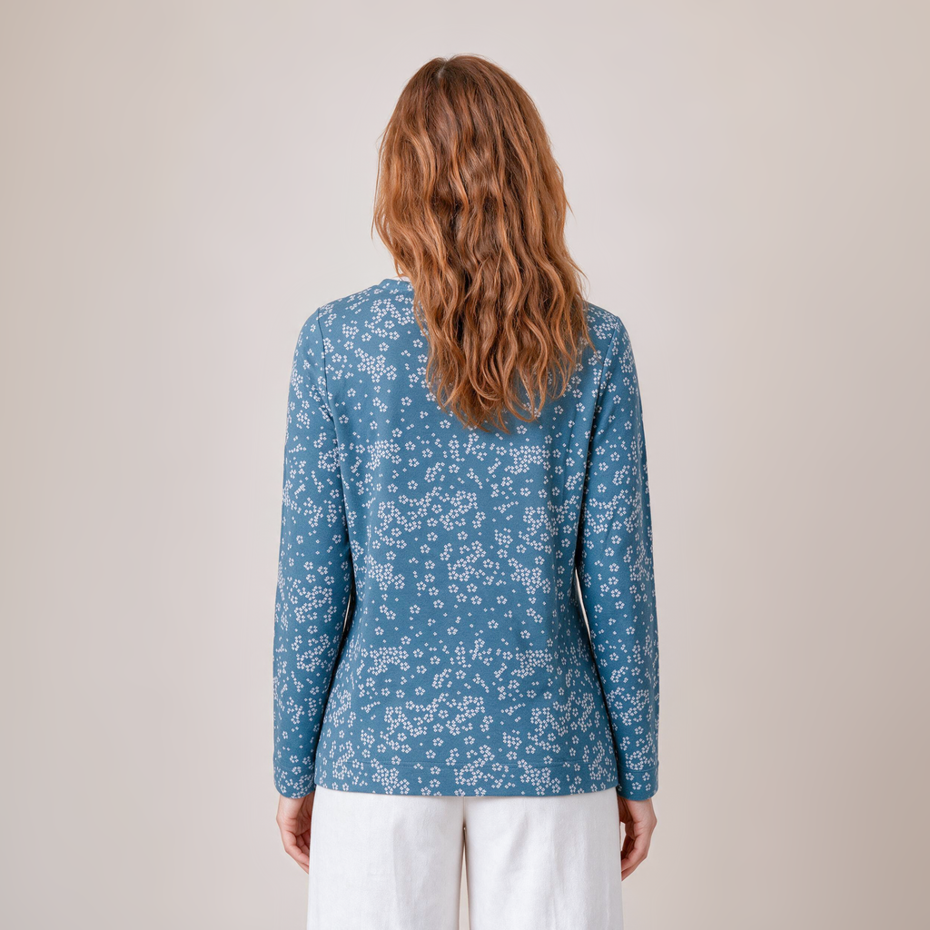 klassischer Pullover blau – Rückansicht
