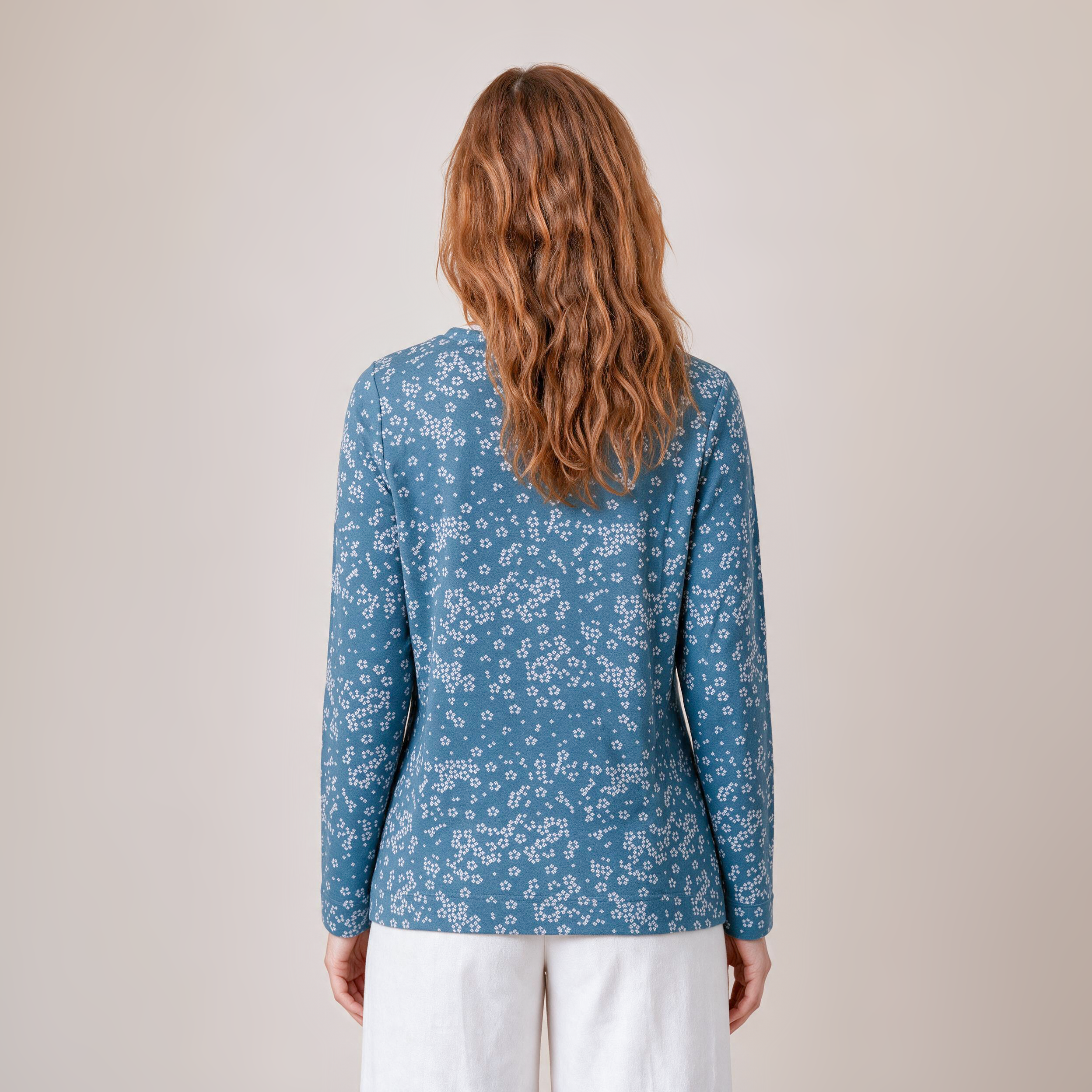 klassischer Pullover blau – Rückansicht