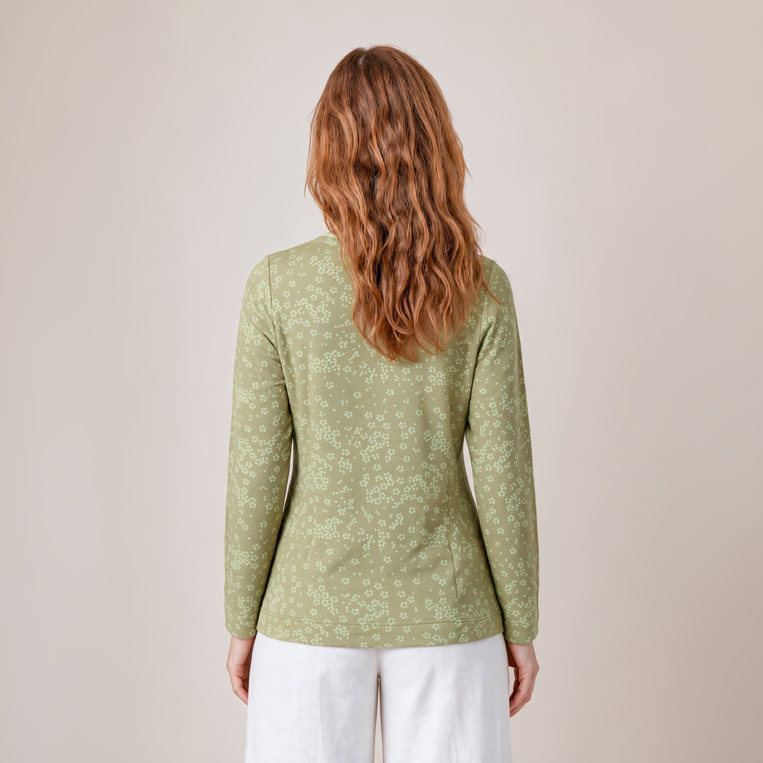 klassischer Pullover grün – Rückansicht