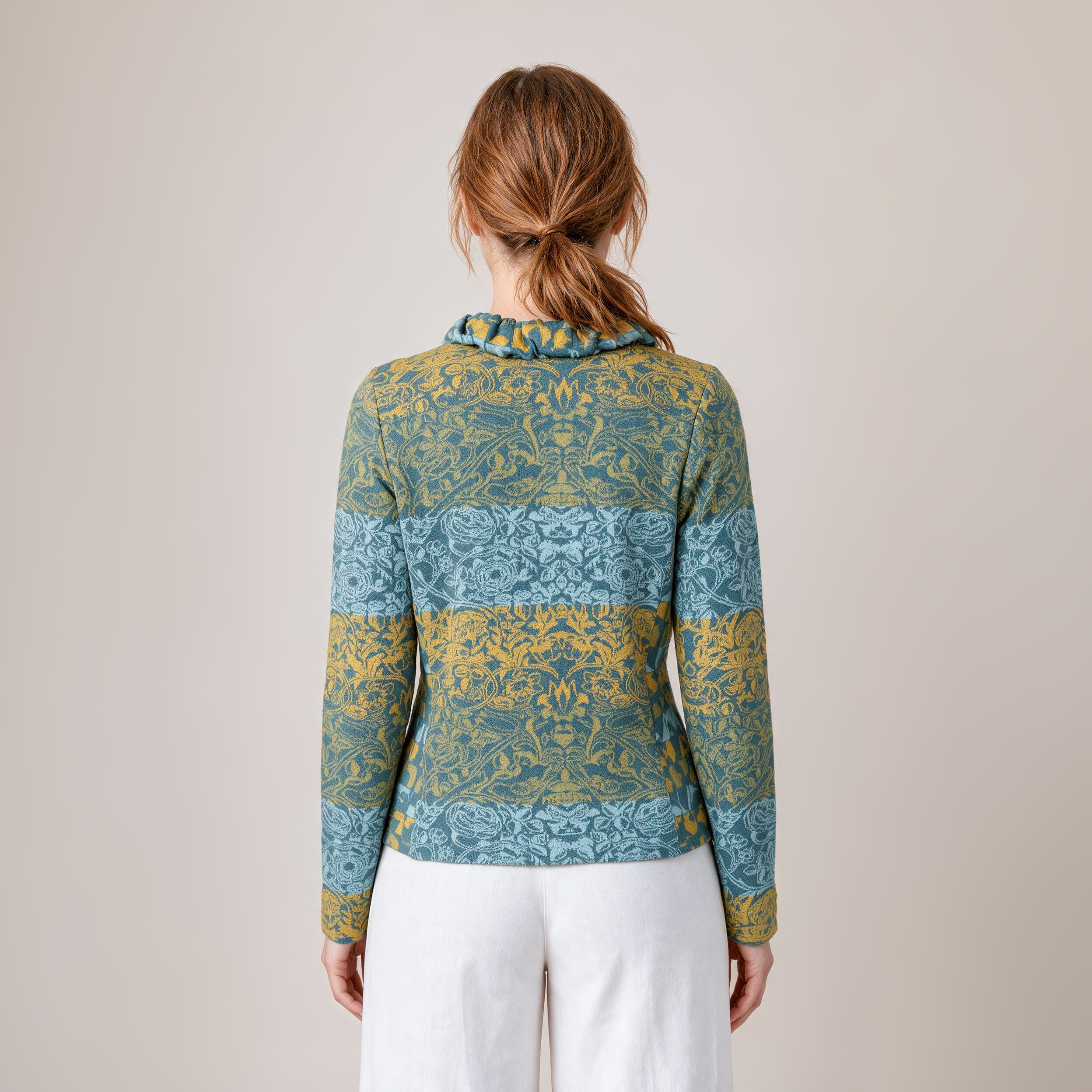 Jacke mit Kragen petrol – Rückansicht