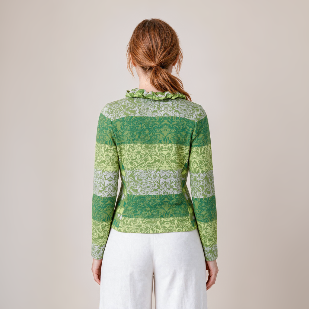 Jacke mit Kragen grün – Rückansicht