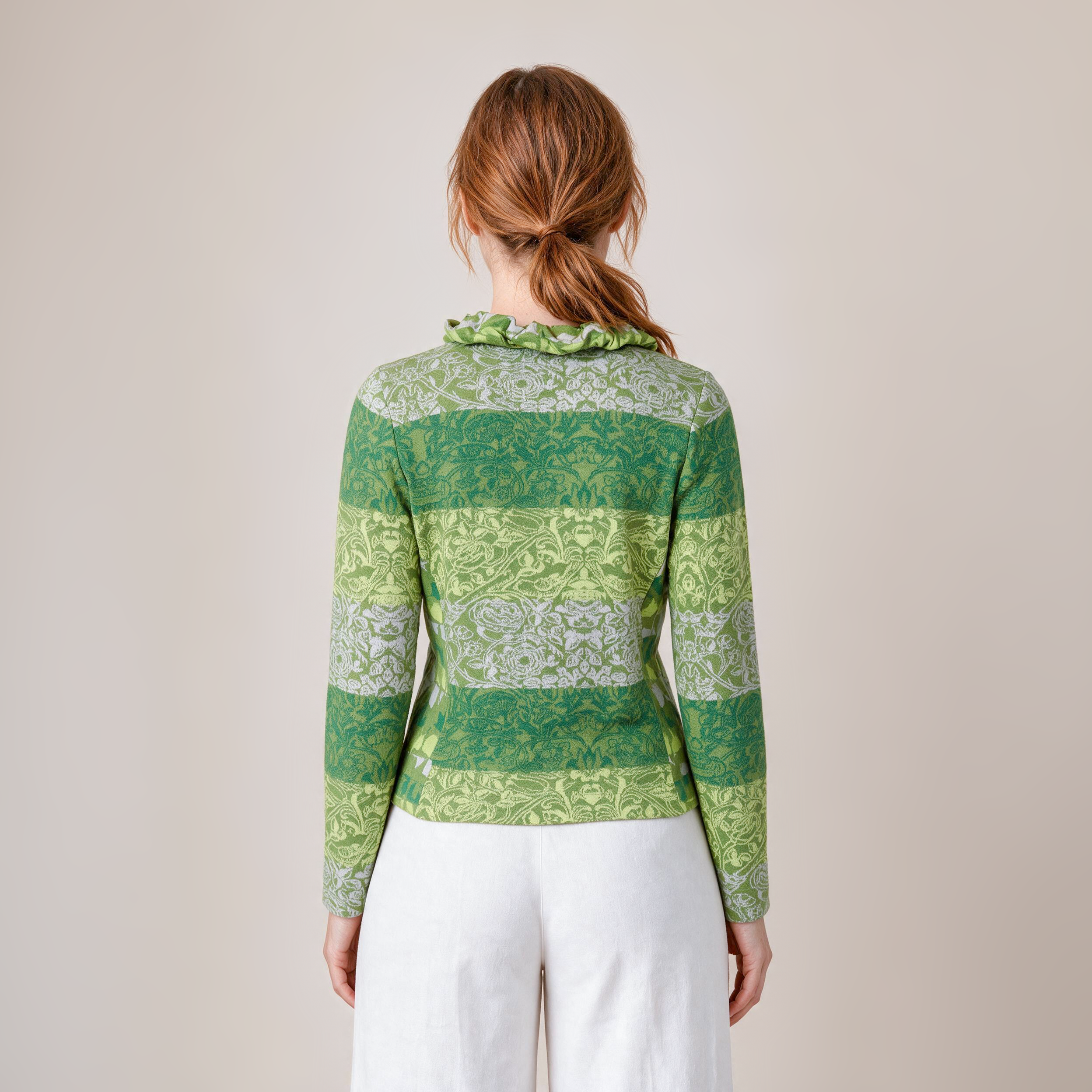 Jacke mit Kragen grün – Rückansicht