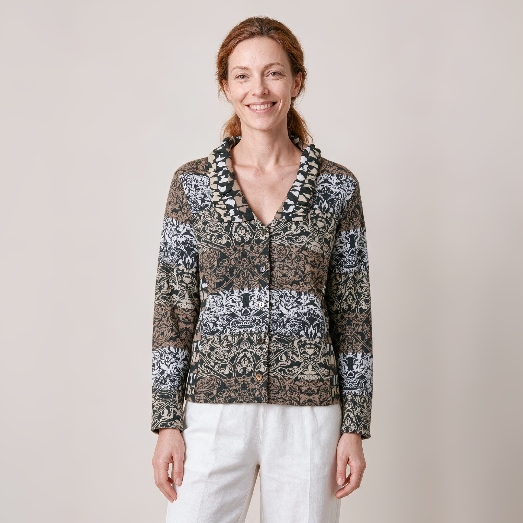 Jacke mit Kragen grau – Vorderansicht