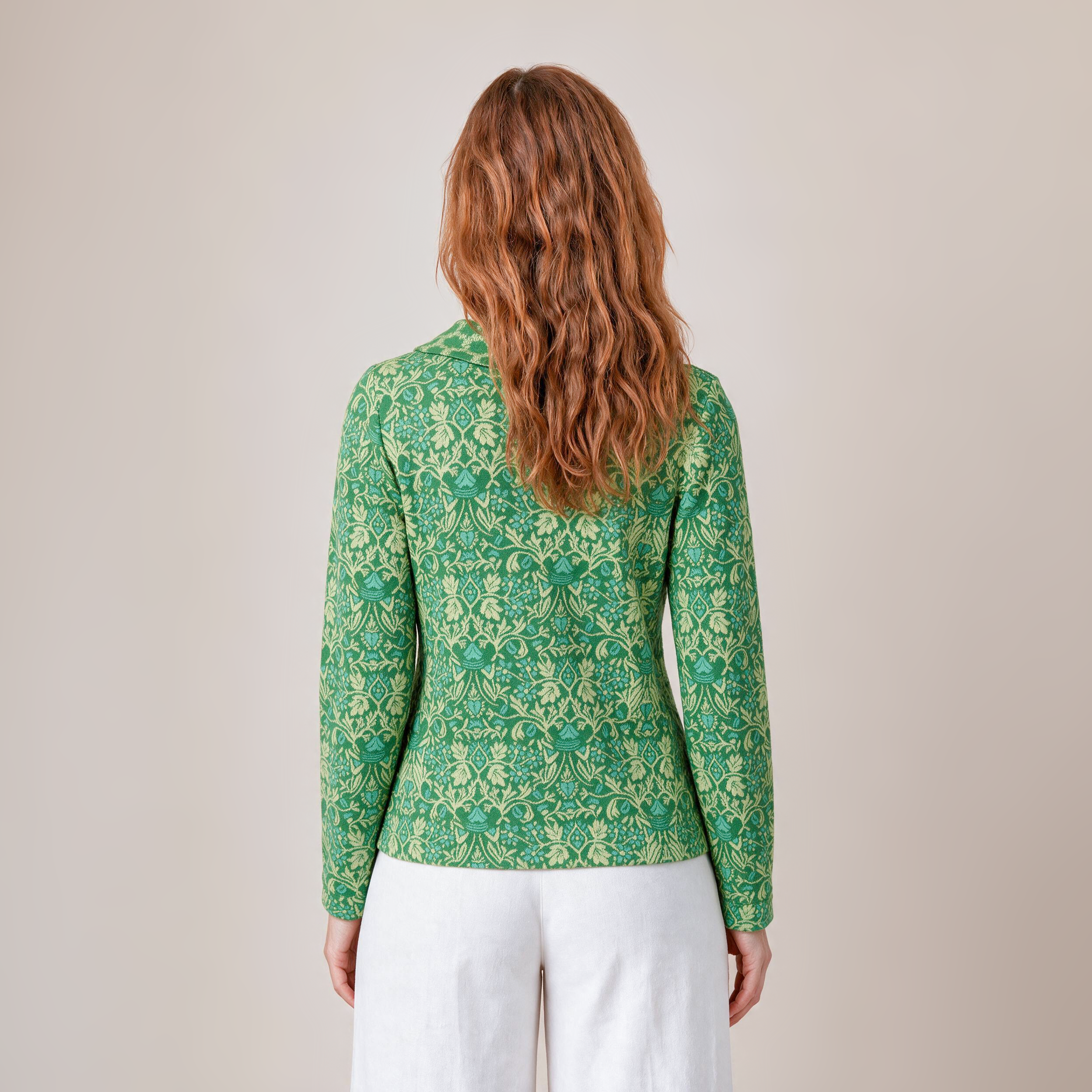 Jacke mit Kragen grün – Rückansicht