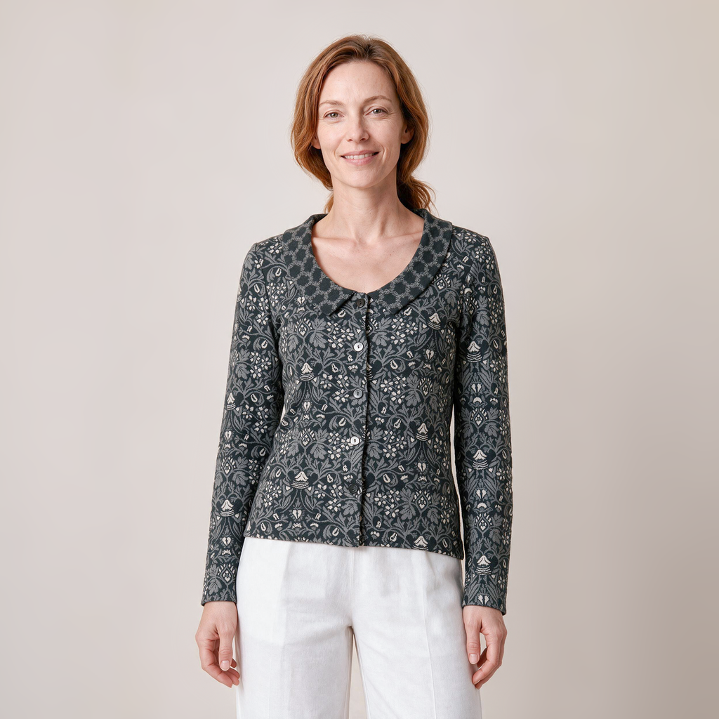 Jacke mit Kragen grau – Vorderansicht