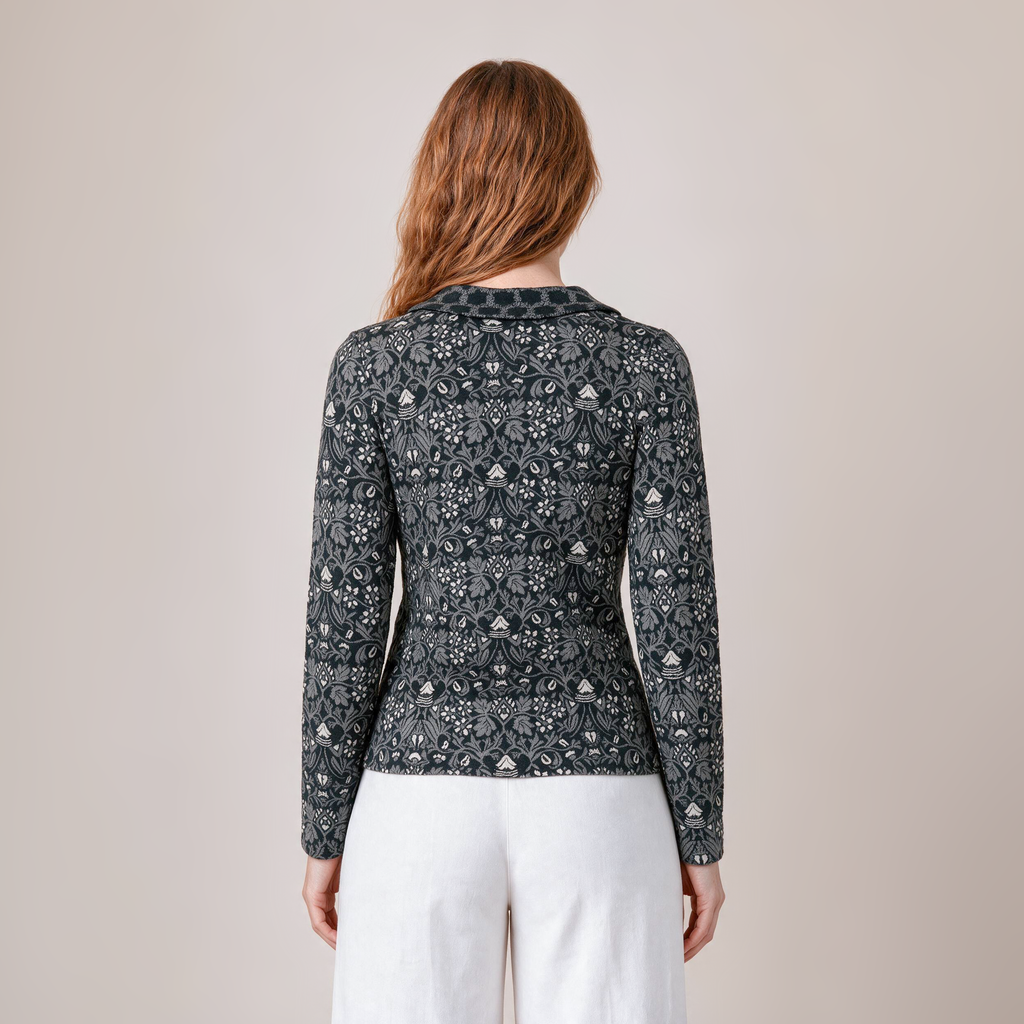 Jacke mit Kragen grau – Rückansicht