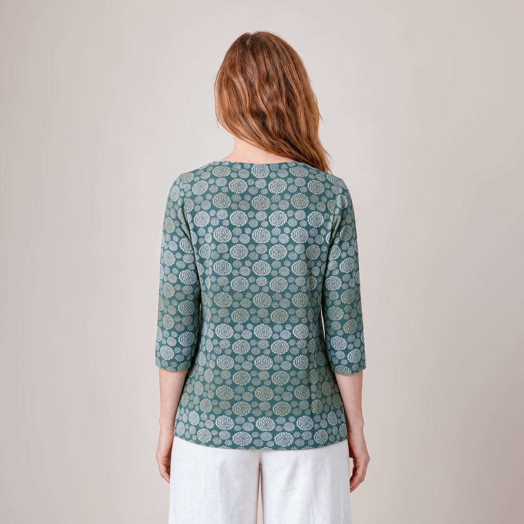 klassischer Pullover petrol – Rückansicht