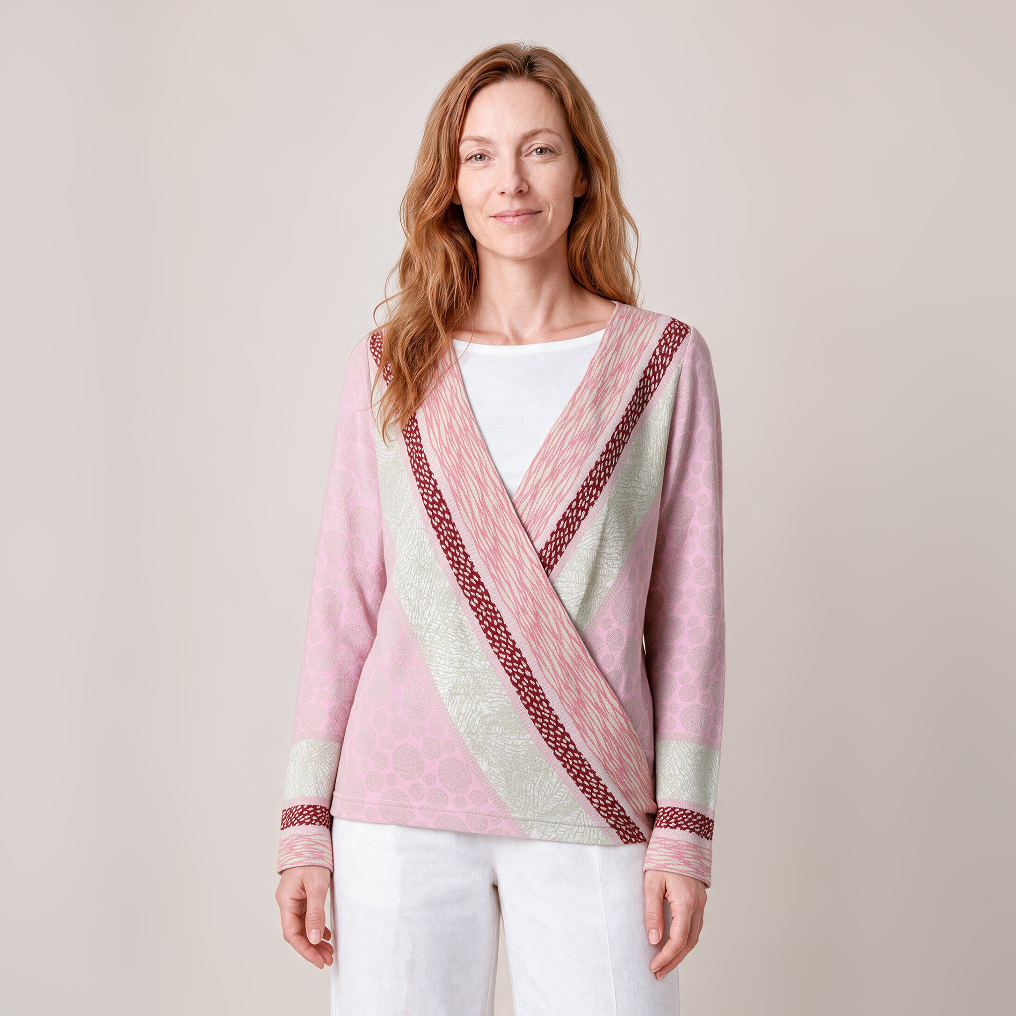 Wickeljacke rosa – Vorderansicht