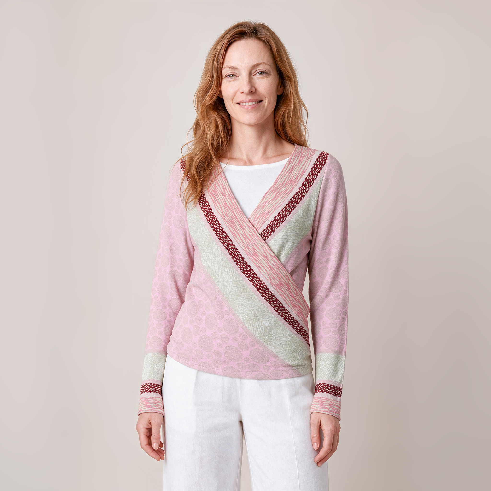 Wickeljacke rosa – Vorderansicht