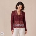 Jacke mit Kragen rosa – Vorderansicht, mit KI bearbeitet