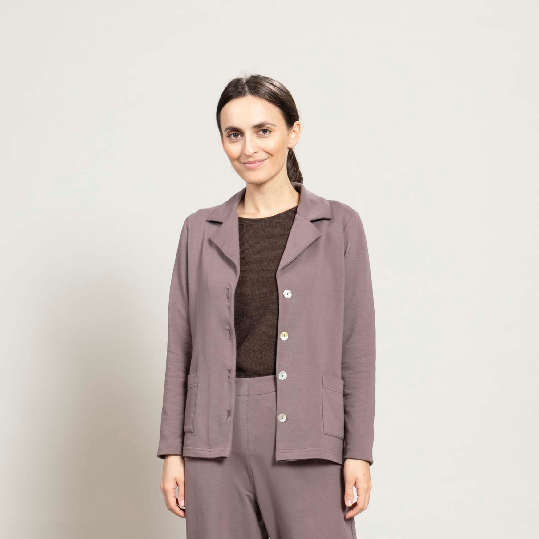 Jacke mit Revers – uni
