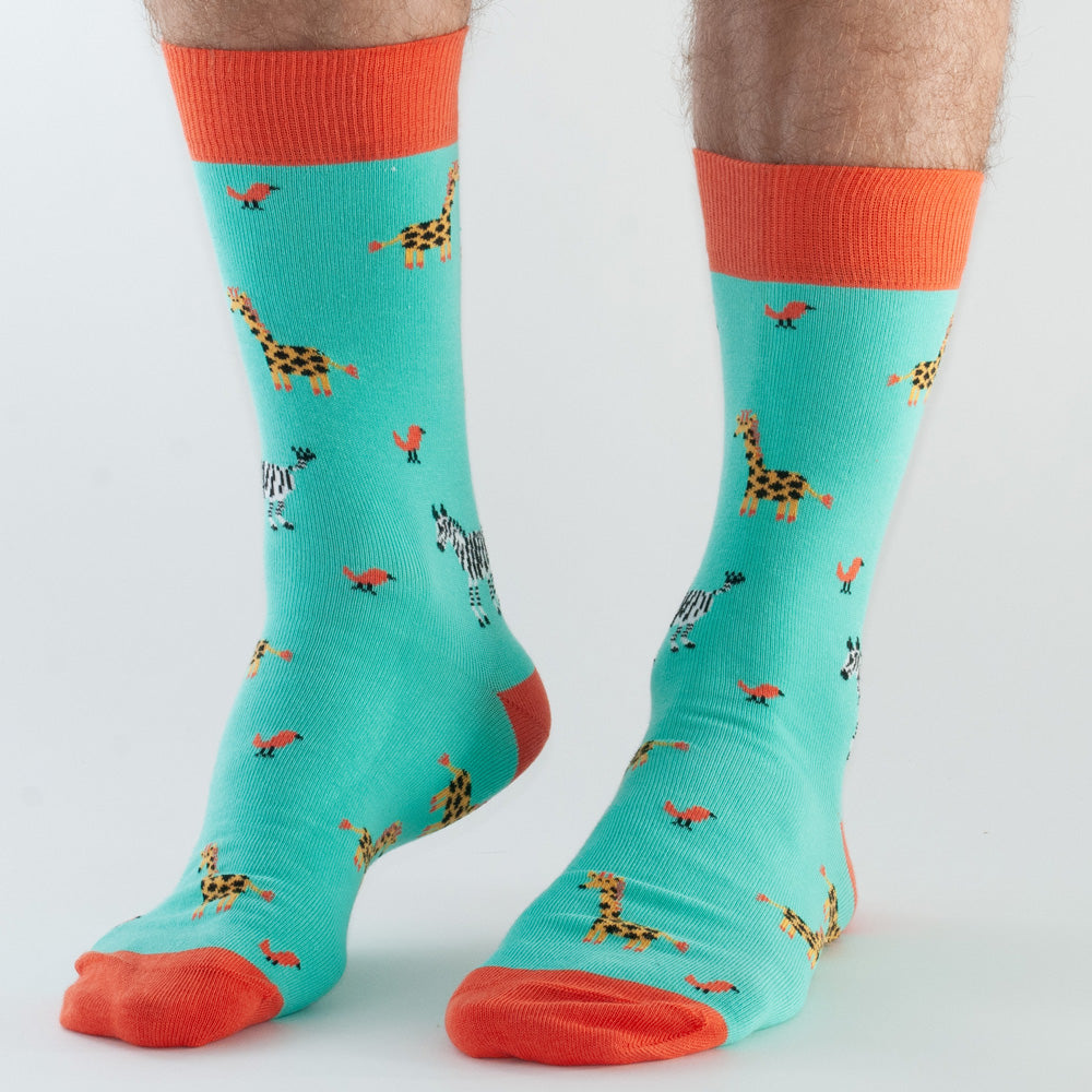 Bambus Herrensocken – Giraffe & Zebra